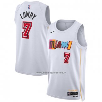 Maglia Miami Heat Kyle Lowry #7 Citta 2022-23 Bianco