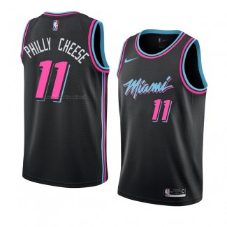 Maglia Miami Heat Philly Cheese NO 11 Citta 2018-19 Nero