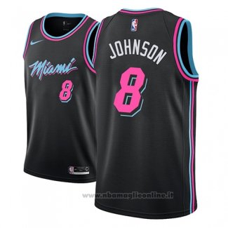 Maglia Miami Heat Tyler Johnson NO 8 Citta 2018-19 Nero