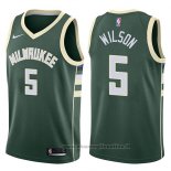 Maglia Milwaukee Bucks D.j. Wilson NO 5 Swingman Icon 2017-18 Verde