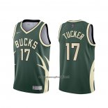 Maglia Milwaukee Bucks P.J. Tucker #17 Earned 2020-21 Verde