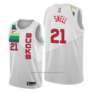 Maglia Milwaukee Bucks Tony Snell NO 21 Earned Edition Bianco