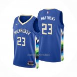 Maglia Milwaukee Bucks Wesley Matthews #23 Citta 2022-23 Blu