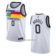 Maglia Minnesota Timberwolves D'angelo Russell #0 Citta 2022-23 Bianco