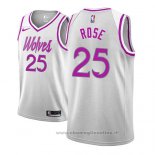 Maglia Minnesota Timberwolves Derrick Rose NO 25 Earned 2018-19 Grigio