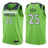 Maglia Minnesota Timberwolves Derrick Rose NO 25 Statement 2017-18 Verde
