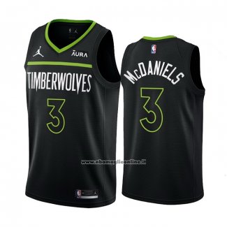 Maglia Minnesota Timberwolves Jaden Mcdaniels #3 Statement 2022-23 Nero