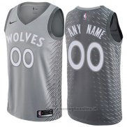 Maglia Minnesota Timberwolves Personalizzate Citta 2017-18 Grigio