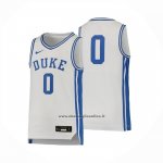 Maglia NCAA Duke Blue Devils No 0 Bianco
