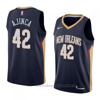 Maglia New Orleans Pelicans Alexis Ajinca NO 42 Icon 2018 Blu