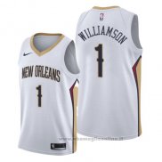 Maglia New Orleans Pelicans Zion Williamson NO 1 Association 2019-20 Bianco