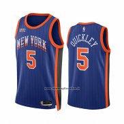 Maglia New York Knicks Immanuel Quickley #5 Citta 2023-24 Blu