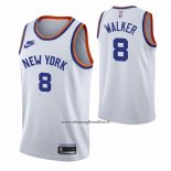 Maglia New York Knicks Kemba Walker #8 75th Anniversary Bianco