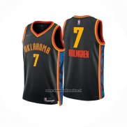 Maglia Oklahoma City Thunder Chet Holmgren #7 Citta 2024-25 Nero