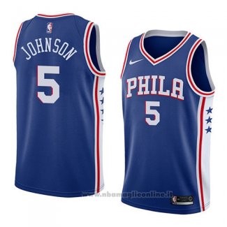 Maglia Philadelphia 76ers Amir Johnson NO 5 Icon 2018 Blu