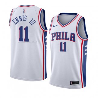 Maglia Philadelphia 76ers James Ennis III NO 11 Association 2018 Bianco