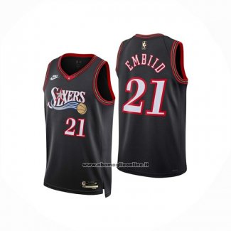 Maglia Philadelphia 76ers Joel Embiid No 21 Classia 2025-26 Nego