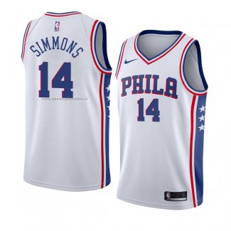 Maglia Philadelphia 76ers Jonathon Simmons NO 14 Association 2018 Bianco