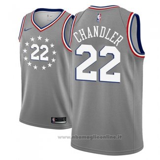 Maglia Philadelphia 76ers Wilson Chandler NO 22 Citta 2018-19 Grigio