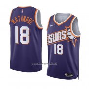 Maglia Phoenix Suns Yuta Watanabe #18 Icon 2023-24 Viola
