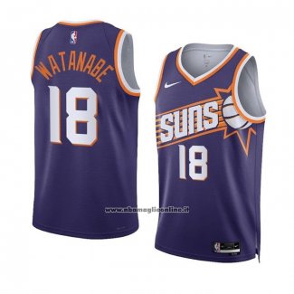 Maglia Phoenix Suns Yuta Watanabe #18 Icon 2023-24 Viola