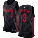 Maglia Portland Trail Blazers C.J. McCollum NO 3 Citta Nero