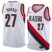 Maglia Portland Trail Blazers Jusuf Nurkic NO 27 Association 2018 Bianco