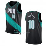 Maglia Portland Trail Blazers Nassir Little #10 Citta 2022-23 Nero