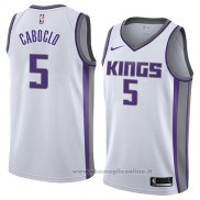 Maglia Sacramento Kings Bruno Caboclo NO 5 Association 2018 Bianco