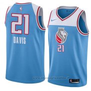 Maglia Sacramento Kings Deyonta Davis NO 21 Citta 2018 Blu