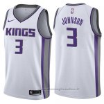 Maglia Sacramento Kings Joe Johnson NO 3 Association 2017-18 Bianco
