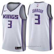 Maglia Sacramento Kings Joe Johnson NO 3 Association 2017-18 Bianco