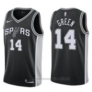 Maglia San Antonio Spurs Danny Green NO 14 Icon 2017-18 Nero