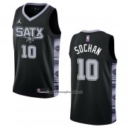 Maglia San Antonio Spurs Jeremy Sochan #10 Statement 2022-23 Nero