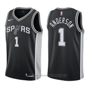 Maglia San Antonio Spurs Kyle Anderson NO 1 Icon 2017-18 Nero