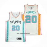 Maglia San Antonio Spurs Manu Ginobili #20 Citta 2021-22 Bianco