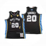 Maglia San Antonio Spurs Manu Ginobili No 20 Mitchell & Ness 2002-18 Nero