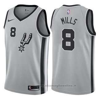 Maglia San Antonio Spurs Patty Mills NO 8 Statement 2017-18 Grigio