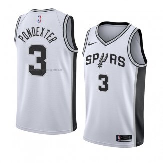 Maglia San Antonio Spurs Quincy Pondexter NO 3 Association 2018 Bianco