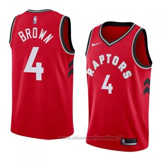 Maglia Toronto Raptors Lorenzo Brown NO 4 Icon 2018 Rosso