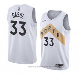 Maglia Toronto Raptors Marc Gasol NO 33 Citta 2018 Bianco