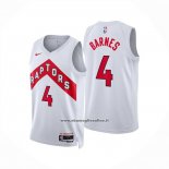 Maglia Toronto Raptors Scottie Barnes No 4 Association 2024-25 Bianco