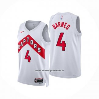 Maglia Toronto Raptors Scottie Barnes No 4 Association 2024-25 Bianco