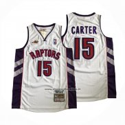 Maglia Toronto Raptors Vince Carter No 15 Hardwood Classics Bianco