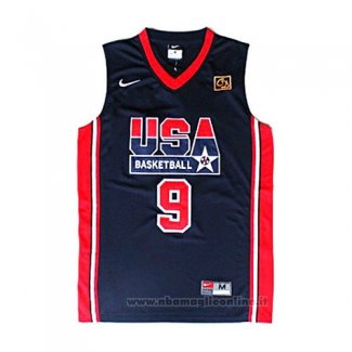 Maglia USA 1992 Michael Jordan NO 9 Nero