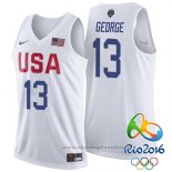 Maglia USA 2016 Paul George NO 13 Bianco