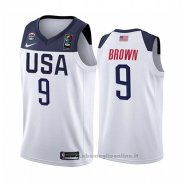 Maglia USA Jaylen Brown NO 9 2019 FIBA Basketball World Cup Bianco