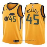 Maglia Utah Jazz Donovan Mitchell NO 45 Statement 2017-18 Giallo