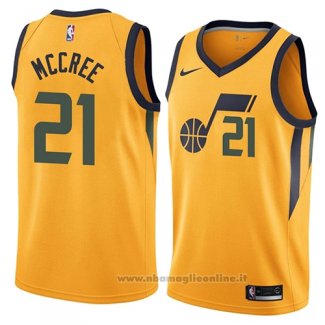 Maglia Utah Jazz Erik Mccree NO 21 Statement 2018 Giallo