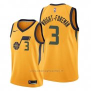 Maglia Utah Jazz Justin Wright Foreman NO 3 Statement 2019-20 Or